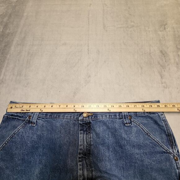 Wrangler Carpenter Jeans Mens 40x32 Blue Denim Hammer Loop Workwear 94LSMDV - Picture 7 of 9